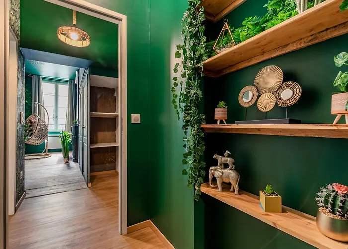 Appartement Jungle - Libourne Centre - 4 Pers - Sauna - Netflix